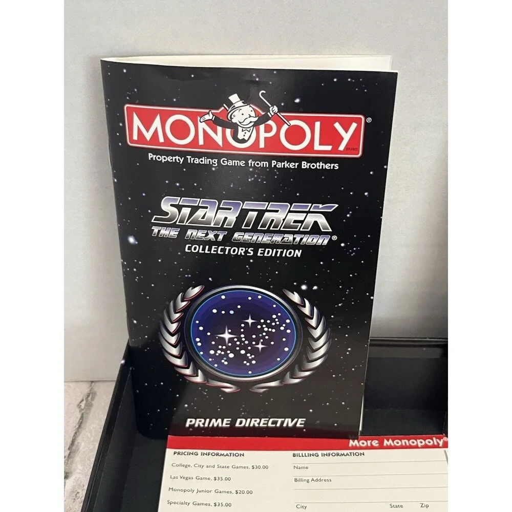 Monopoly Star Trek The Next Generation Collector’s Edition Complete W/COA